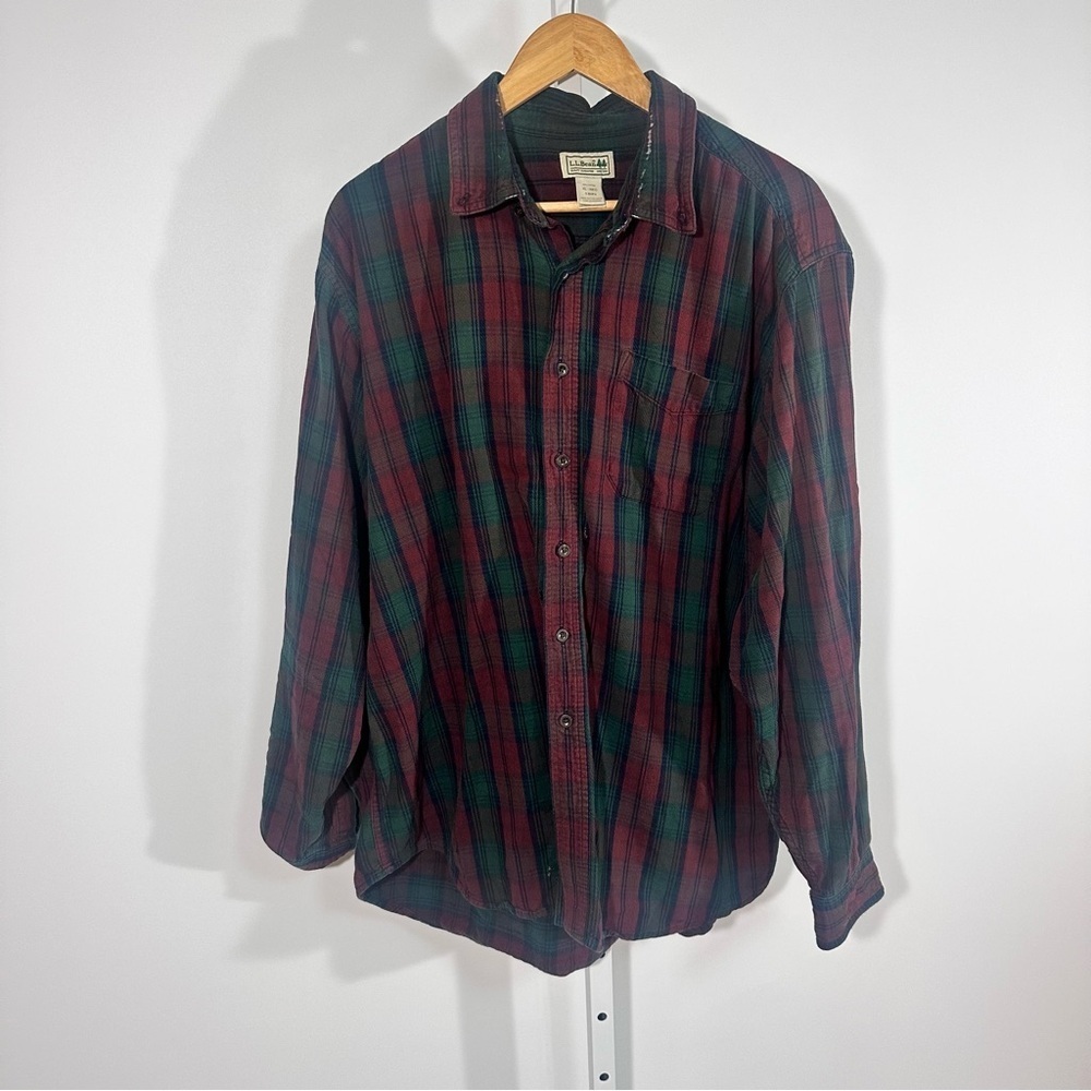 Vintage LL Bean Plaid Flannel Shirt XL Cabincore Woodsman Outdoors Heritage